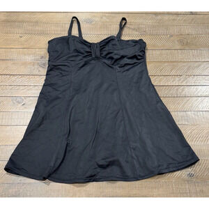 Islander Women's Plus Size Black One Piece Swimsuit Dress - 16